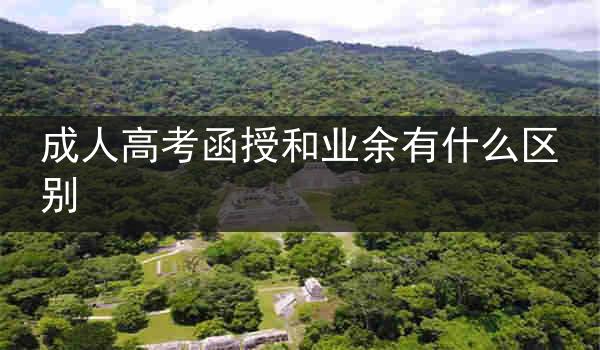 成人高考函授和业余有什么区别