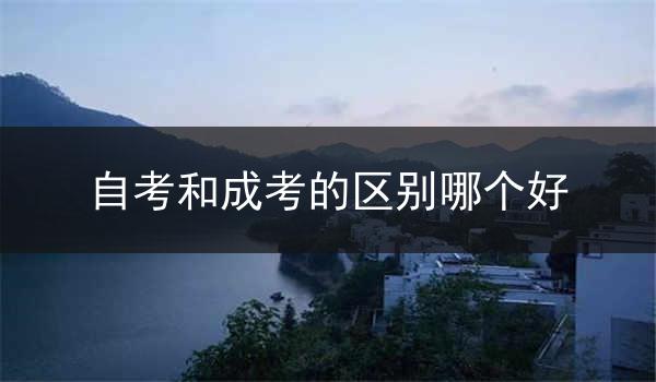 自考和成考的区别哪个好
