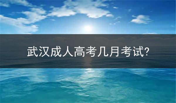 武汉成人高考几月考试?