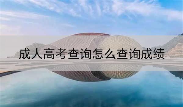 成人高考查询怎么查询成绩