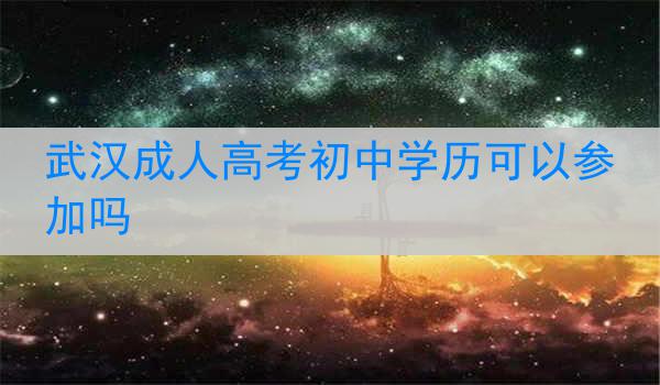 武汉成人高考初中学历可以参加吗