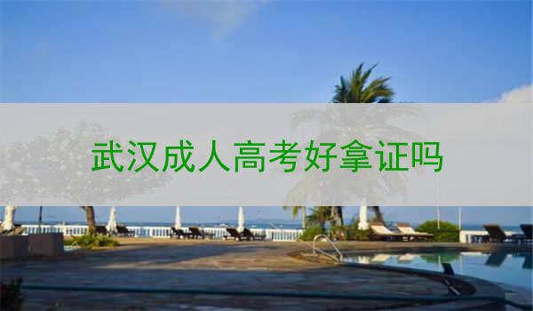 武汉成人高考好拿证吗