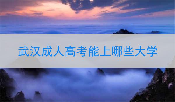 武汉成人高考能上哪些大学