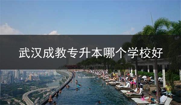 武汉成教专升本哪个学校好