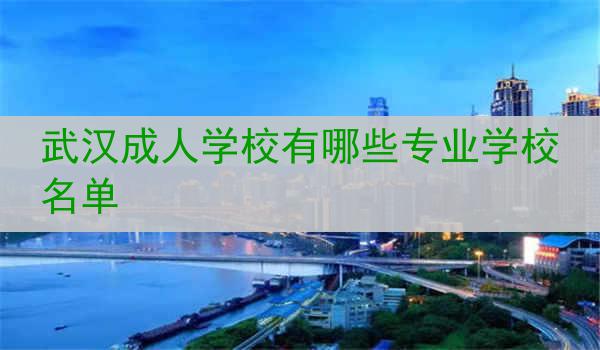 武汉成人学校有哪些专业学校名单