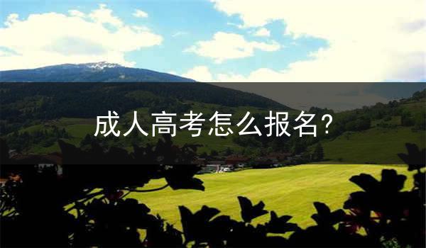 成人高考怎么报名?