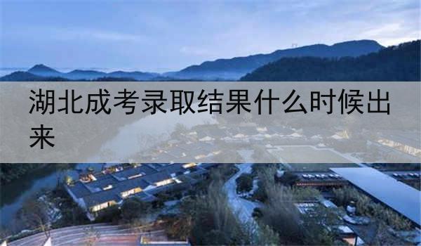 湖北成考录取结果什么时候出来