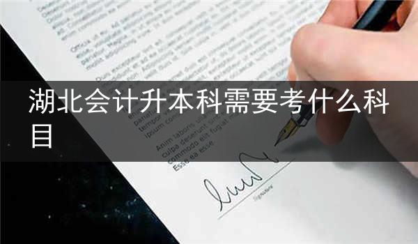 湖北会计升本科需要考什么科目