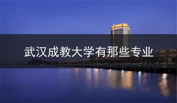 武汉成教大学有那些专业