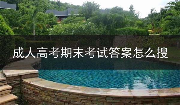 成人高考期末考试答案怎么搜