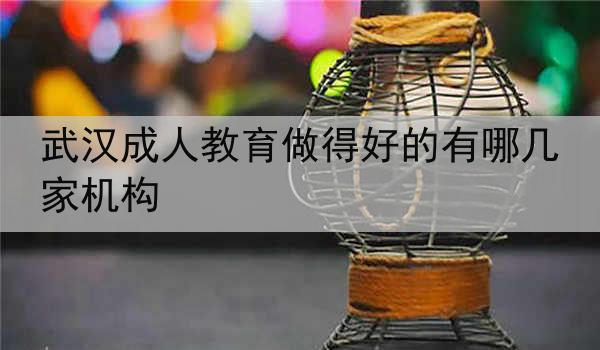 武汉成人教育做得好的有哪几家机构