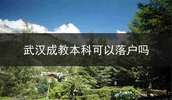 武汉成教本科可以落户吗