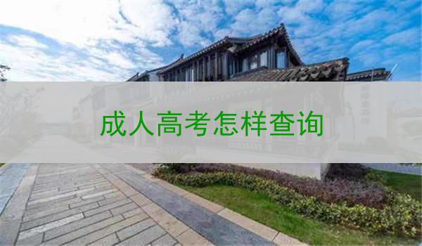 成人高考怎样查询