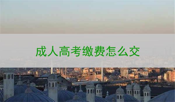 成人高考缴费怎么交