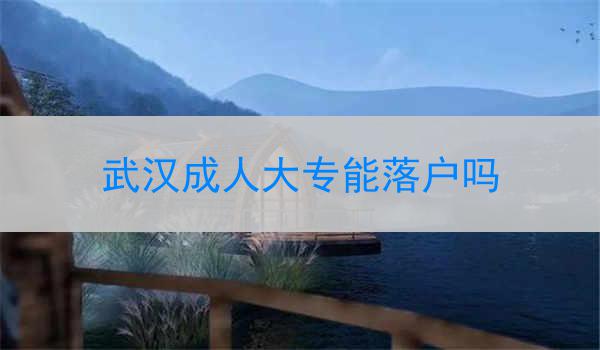 武汉成人大专能落户吗