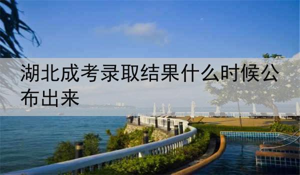 湖北成考录取结果什么时候公布出来