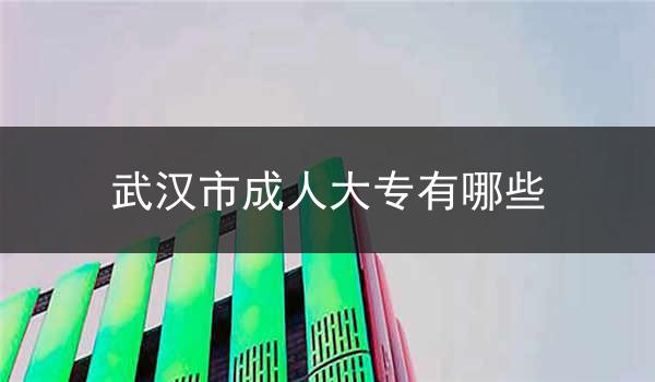 武汉市成人大专有哪些