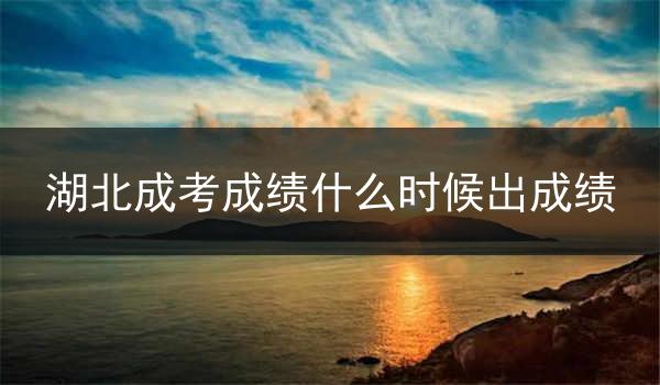 湖北成考成绩什么时候出成绩
