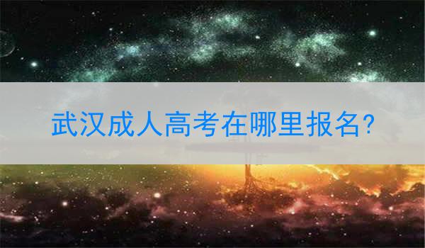 武汉成人高考在哪里报名?
