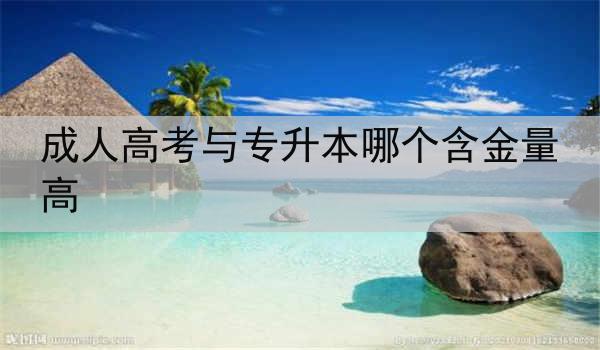 成人高考与专升本哪个含金量高