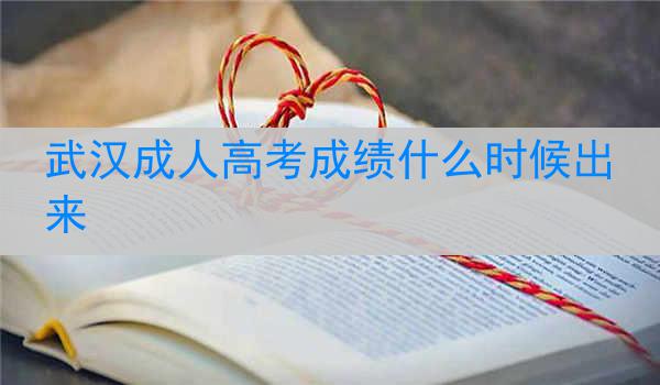 武汉成人高考成绩什么时候出来