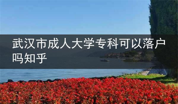 武汉市成人大学专科可以落户吗知乎