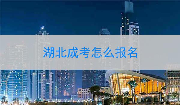 湖北成考怎么报名