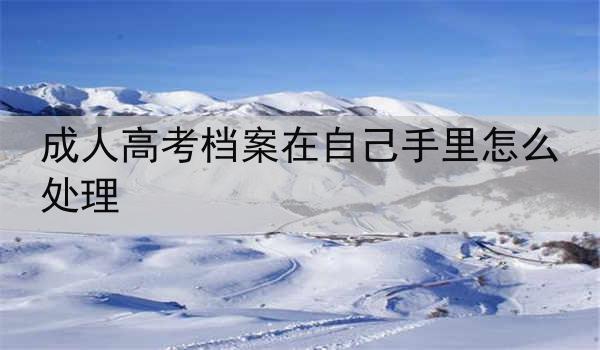 成人高考档案在自己手里怎么处理