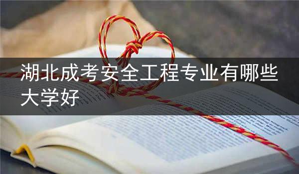 湖北成考安全工程专业有哪些大学好