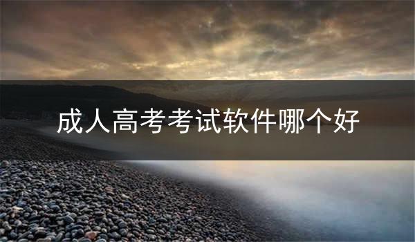 成人高考考试软件哪个好