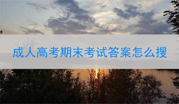 成人高考期末考试答案怎么搜