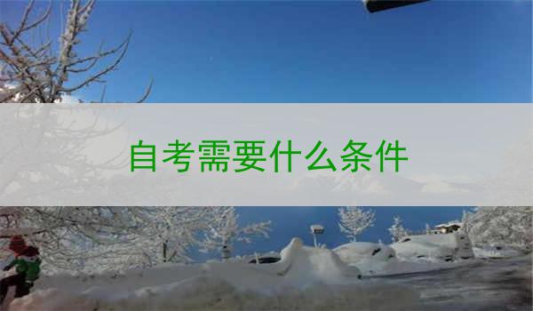 自考需要什么条件