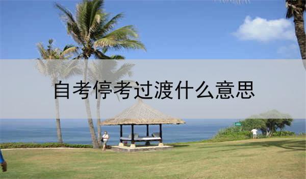 自考停考过渡什么意思