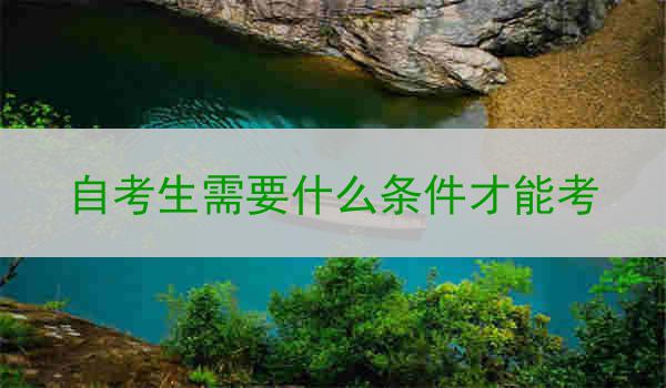 自考生需要什么条件才能考