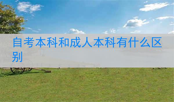 自考本科和成人本科有什么区别