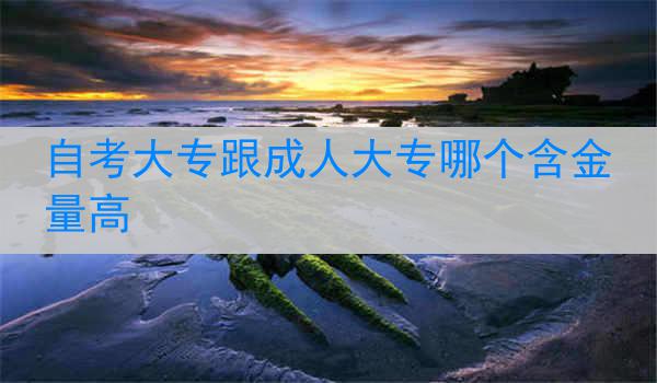 自考大专跟成人大专哪个含金量高