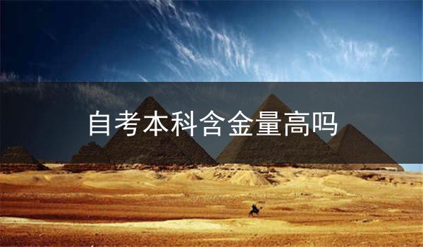 自考本科含金量高吗
