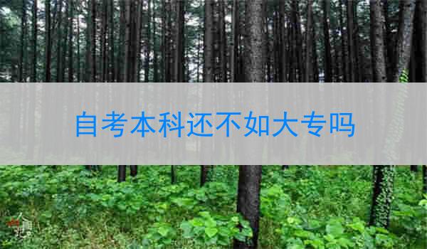 自考本科还不如大专吗