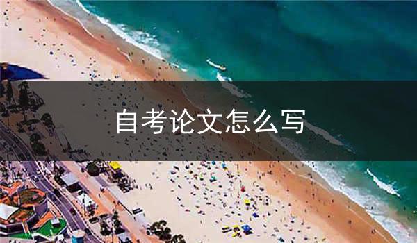 自考论文怎么写