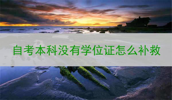 自考本科没有学位证怎么补救