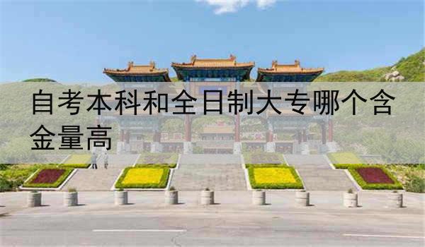 自考本科和全日制大专哪个含金量高