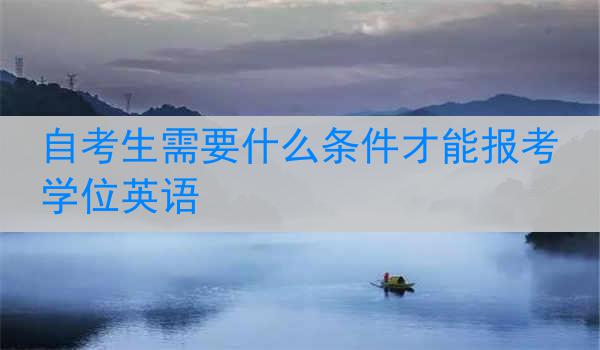 自考生需要什么条件才能报考学位英语