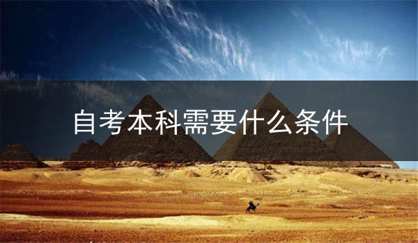 自考本科需要什么条件