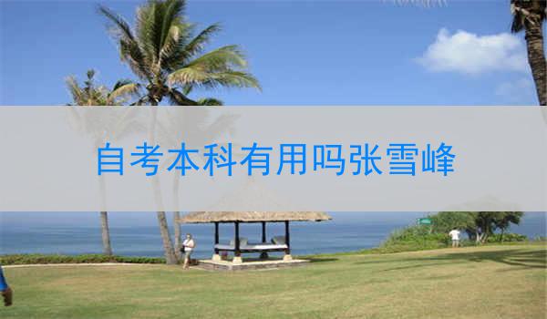自考本科有用吗张雪峰