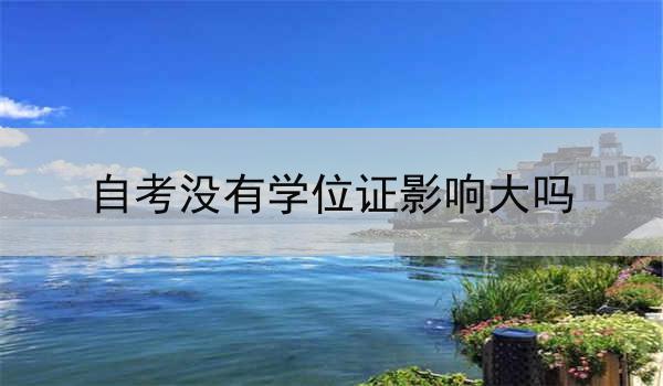 自考没有学位证影响大吗