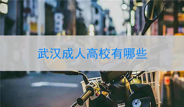 武汉成人高校有哪些