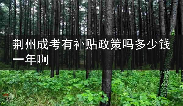 荆州成考有补贴政策吗多少钱一年啊