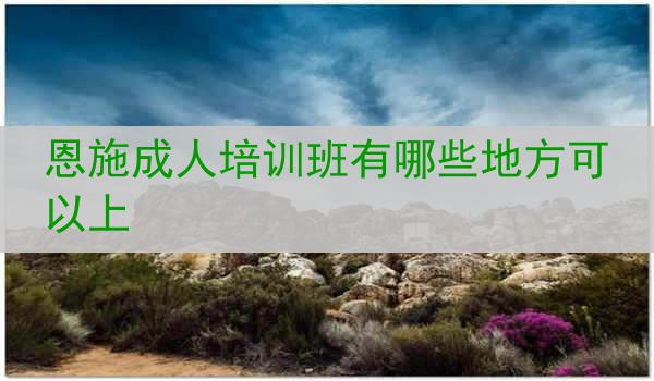 恩施成人培训班有哪些地方可以上
