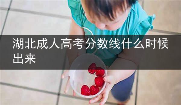 湖北成人高考分数线什么时候出来