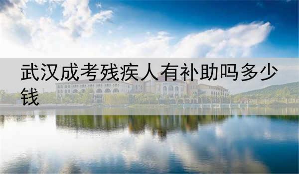 武汉成考残疾人有补助吗多少钱